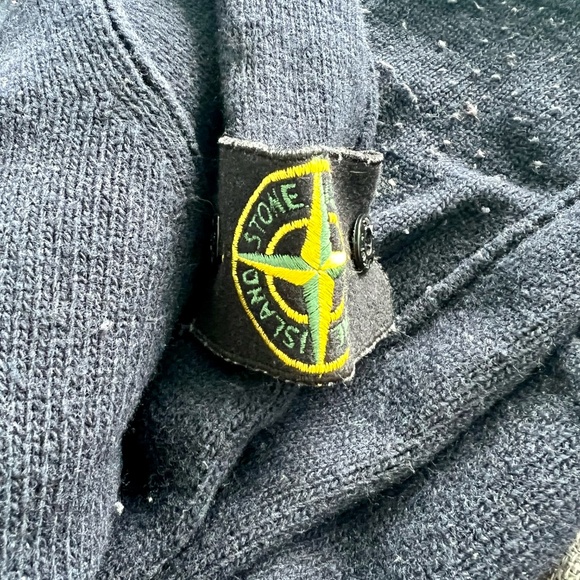 Stone Island 80% Wool 20% Polyamide XL V-Neck Sweater - Picture 3 of 7